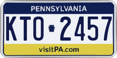 PA license plate KTO2457