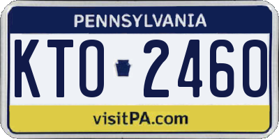 PA license plate KTO2460