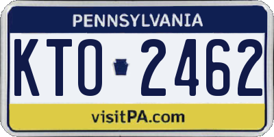 PA license plate KTO2462