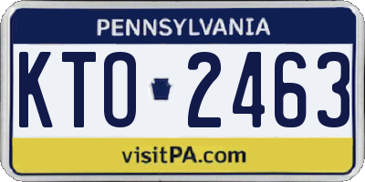 PA license plate KTO2463