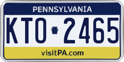 PA license plate KTO2465