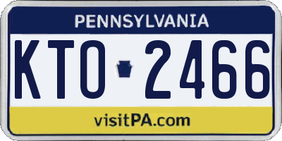 PA license plate KTO2466