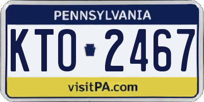 PA license plate KTO2467