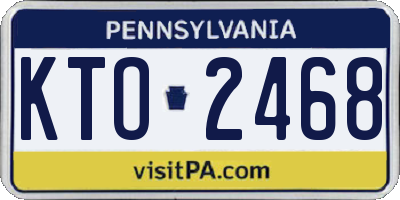 PA license plate KTO2468
