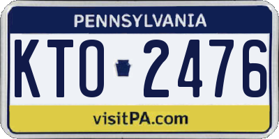 PA license plate KTO2476