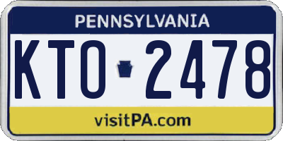 PA license plate KTO2478