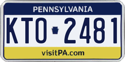 PA license plate KTO2481
