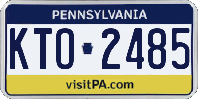 PA license plate KTO2485