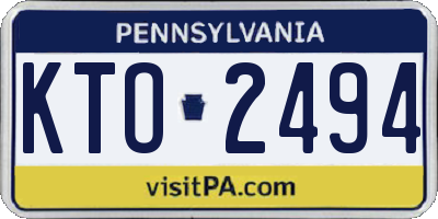 PA license plate KTO2494