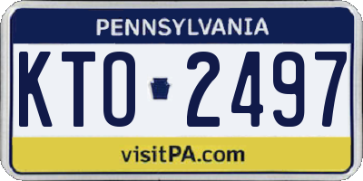 PA license plate KTO2497