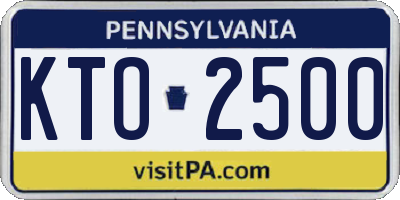 PA license plate KTO2500