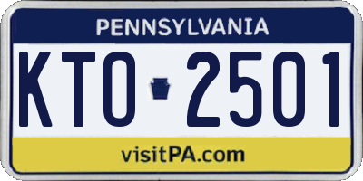 PA license plate KTO2501