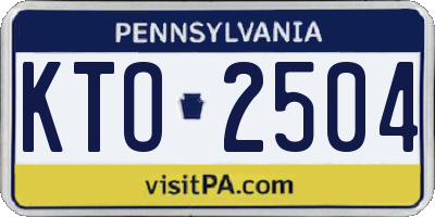 PA license plate KTO2504