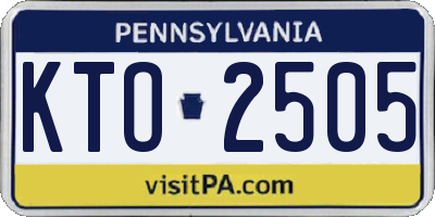 PA license plate KTO2505
