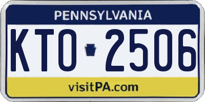 PA license plate KTO2506