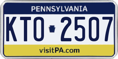 PA license plate KTO2507