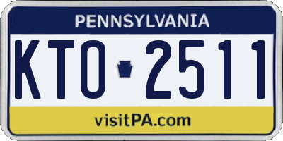 PA license plate KTO2511