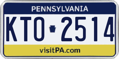 PA license plate KTO2514