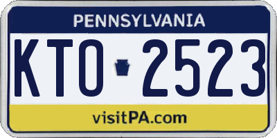 PA license plate KTO2523