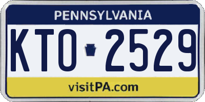 PA license plate KTO2529