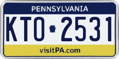 PA license plate KTO2531