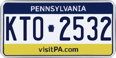 PA license plate KTO2532