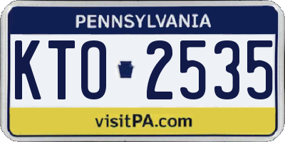 PA license plate KTO2535