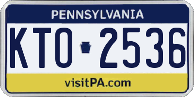 PA license plate KTO2536