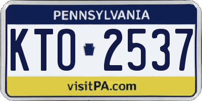 PA license plate KTO2537
