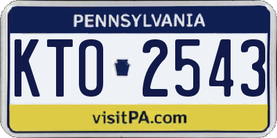 PA license plate KTO2543