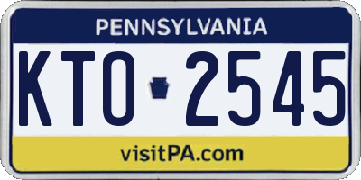 PA license plate KTO2545