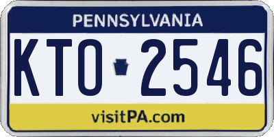 PA license plate KTO2546