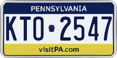 PA license plate KTO2547