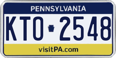 PA license plate KTO2548