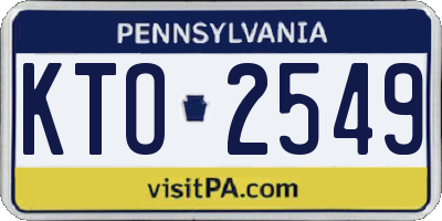 PA license plate KTO2549