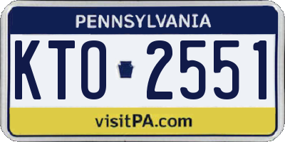 PA license plate KTO2551