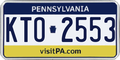 PA license plate KTO2553