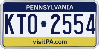 PA license plate KTO2554