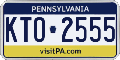 PA license plate KTO2555