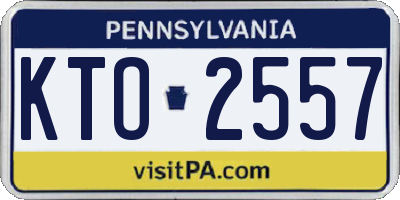 PA license plate KTO2557
