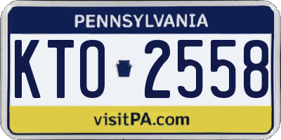 PA license plate KTO2558