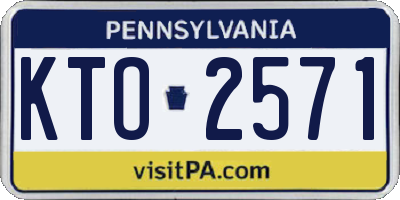PA license plate KTO2571