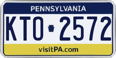 PA license plate KTO2572