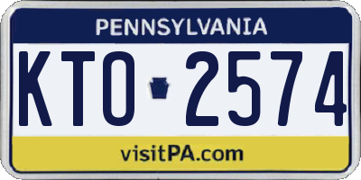 PA license plate KTO2574