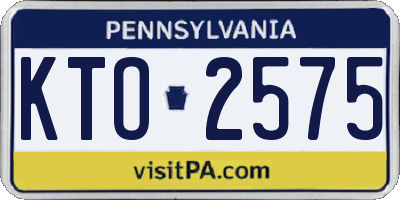 PA license plate KTO2575