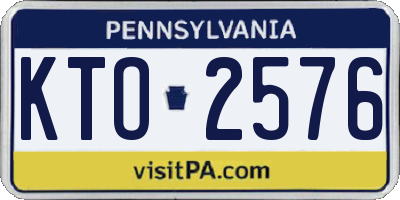 PA license plate KTO2576