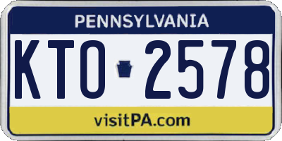 PA license plate KTO2578
