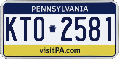 PA license plate KTO2581