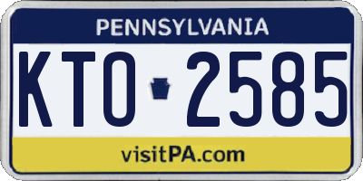PA license plate KTO2585