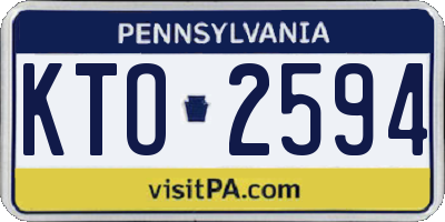 PA license plate KTO2594